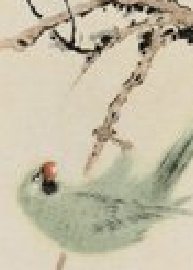 清 华喦 纸本设色《秋枝鹦鹉图》上海博物馆藏