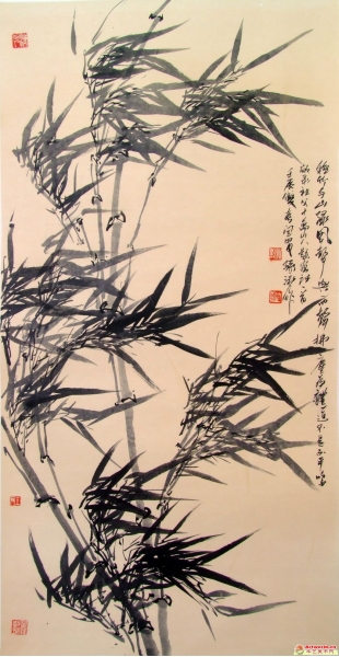 孙泳《墨竹》130X66CM-2