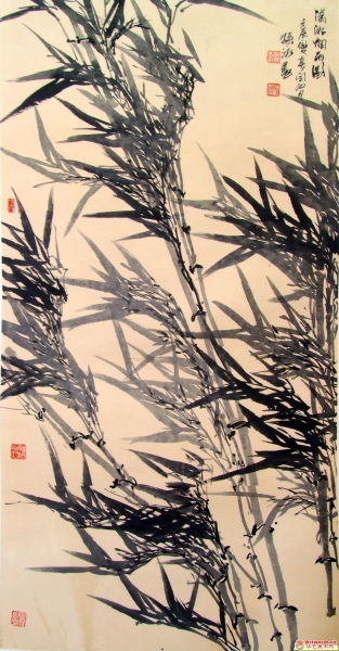 孙泳《墨竹》130X66CM-5