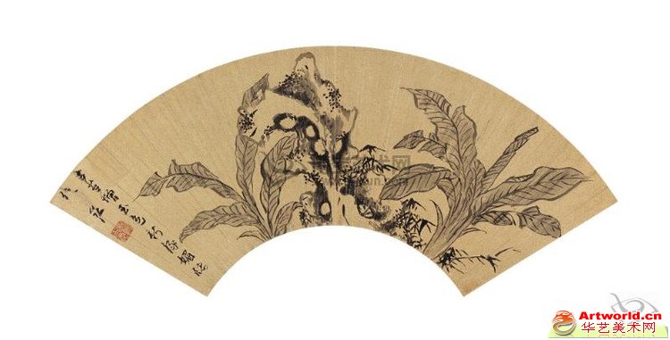 孙克弘(1533-1611)蕉荫奇石