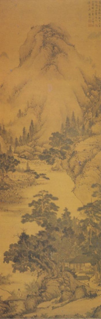 明--松风斜照图轴
