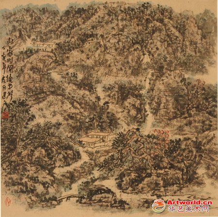 莫建文《山家时闻读书声》68X68cm