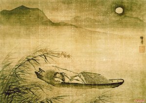 明 戴进《月下泊舟图》
