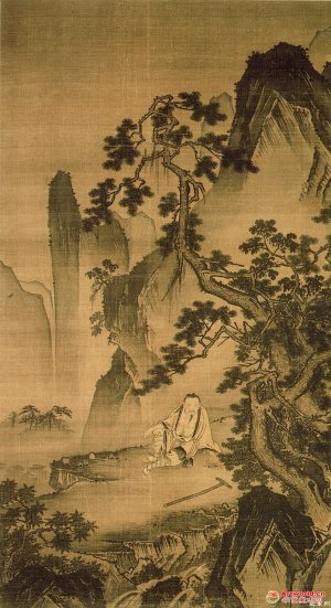 明 戴进《溪边隐士图》