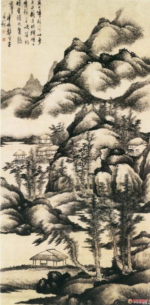 清 龚贤《云岭残曛图》