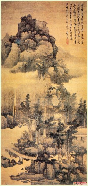 清 龚贤《翠嶂飞泉》