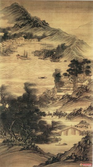 清 樊圻《江干风雨图》