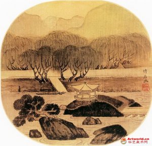  清 傅眉《山水图》 
