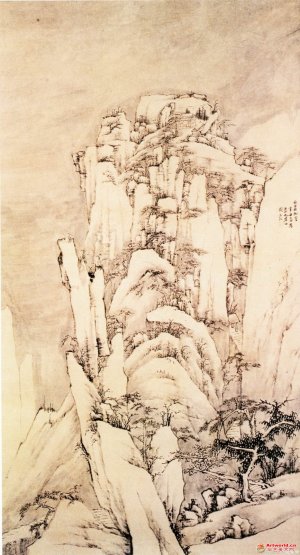  清 弘仁《西岩松雪图》 