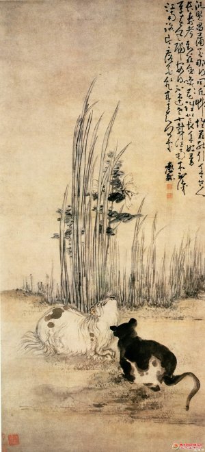 清 黄慎《双猫图》
