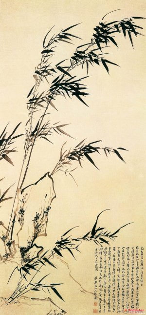 清 归庄 竹石图