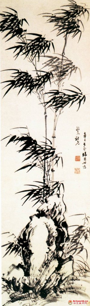 明 归昌世《风竹图》