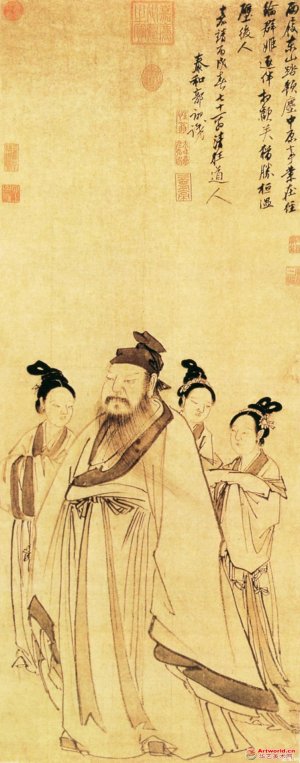 明 郭诩《东山携妓图》
