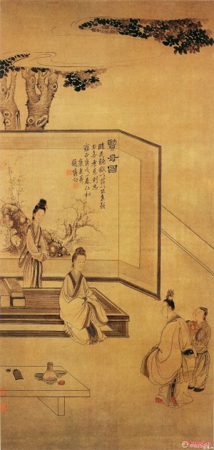 清 康涛《贤母图》