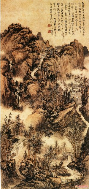  清 髡残《苍翠凌天图》 