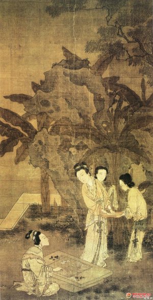 明 姜隐《芭蕉美人图》