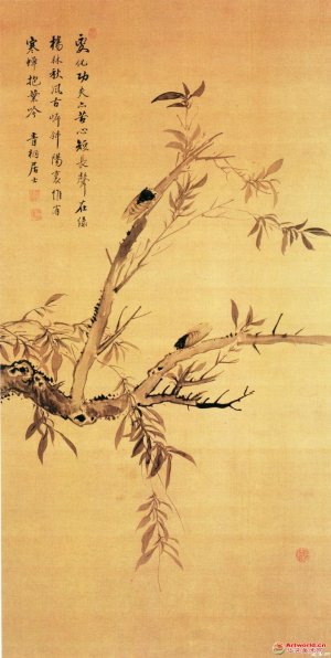 清 蒋廷锡《柳蝉图》
