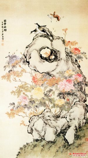 清 居廉《富贵白头图》