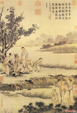 清 金廷标《瞎子说唱图》