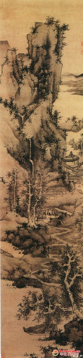 明 蓝瑛《仿梅道人山水图》