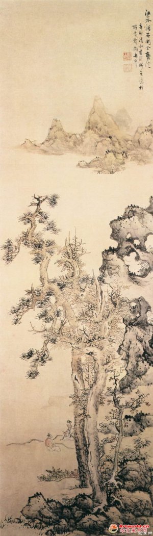 明 蓝瑛《江皋话古图》