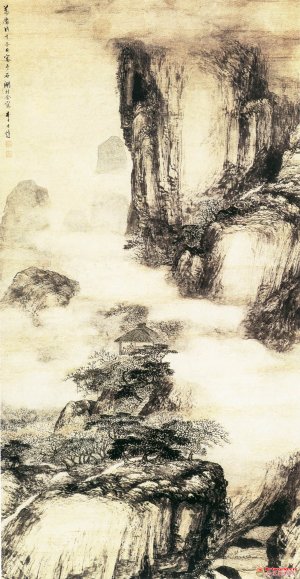 明 李士达《秋景山水图》