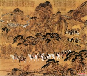 清 郎世宁《弘历哨鹿图》