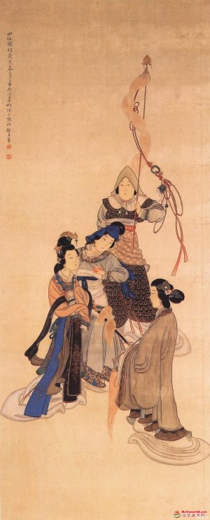 清 倪田《四红图》