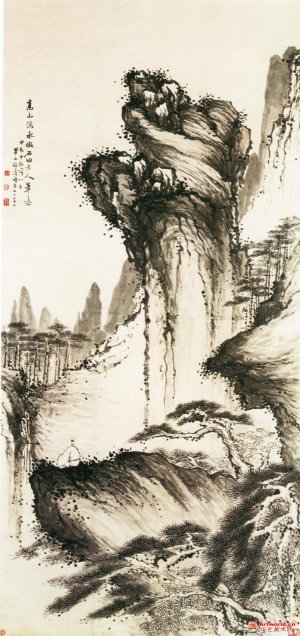 清 梅清《高山流水图》