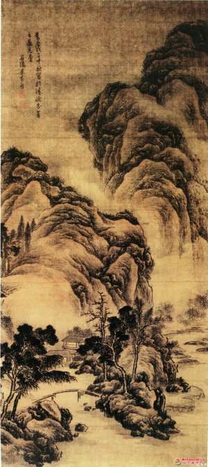 明 米万钟《峰峦清逸图》