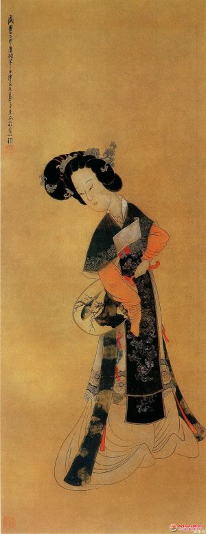 清 任熊《瑶宫秋扇图》