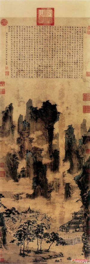 明 仇英《仙山楼阁图》