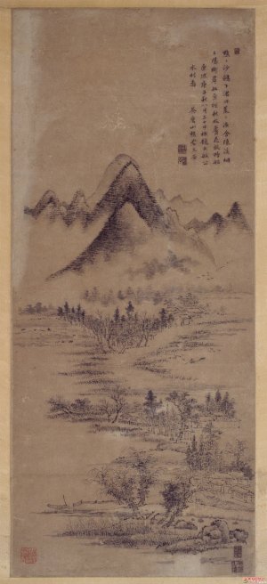 清 王荦《临赵孟頫水村图》