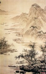 明 吴伟《江山渔乐图》