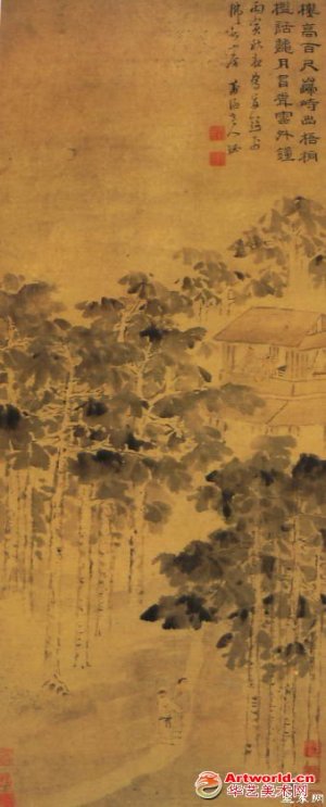 明 宋珏《梧桐秋月图》