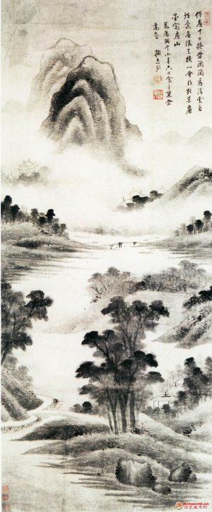 明 孙克弘《雨景山水图》