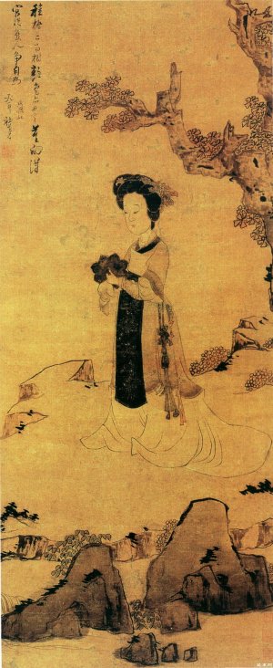 明 陈洪绶 《对镜仕女图》