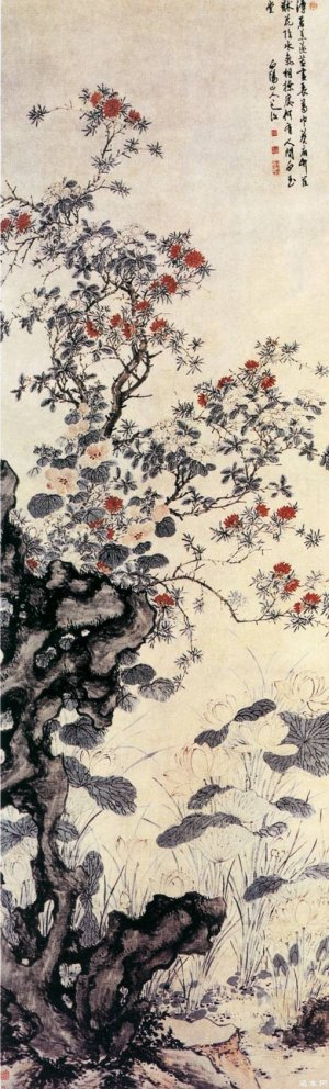 明 陈淳《溽暑花卉图》