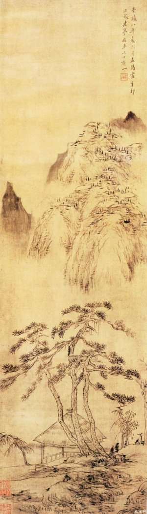 明 程嘉燧 《幽亭老树图》