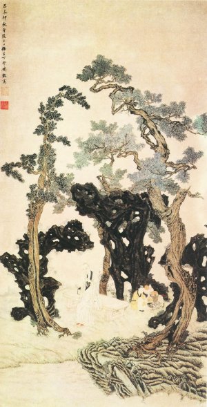 明 丁云鹏 《树下人物图》