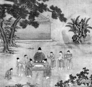 《朱瞻基斗鹌鹑》轴