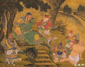 关羽擒将图轴