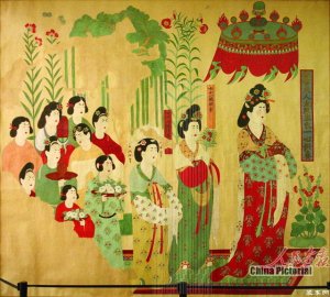 《都督夫人太原王氏礼佛图》选自《中国书画鉴