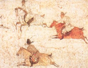 《马球图》选自《中国书画鉴赏辞典》