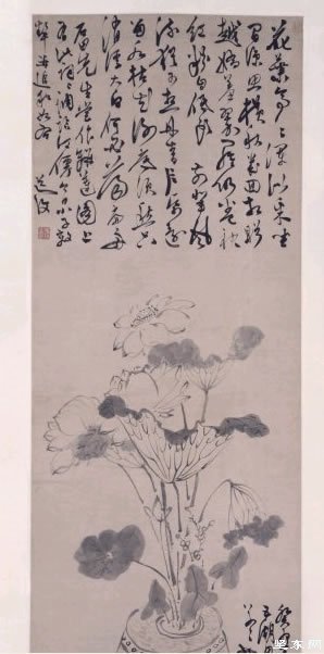  明陈道复《瓶莲图》 
