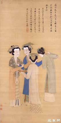明 王蜀宫妓图轴 唐寅作