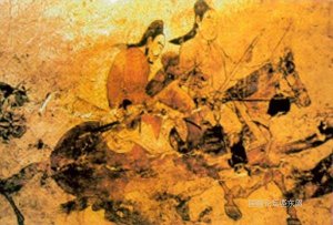 《骑马出行图》选自《中国书画鉴赏辞典》