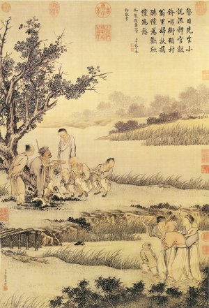 金廷标《瞎子说唱图》