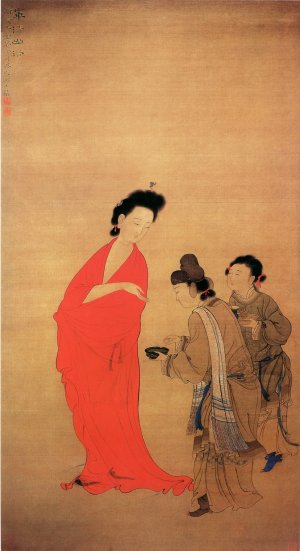 清代 康涛《华清出浴图》