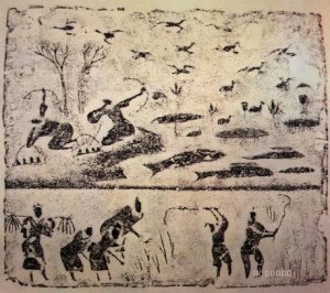 《收获弋射图》选自《中国书画鉴赏辞典》